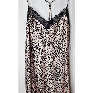 NWT Joyspun Womens Satin Chemise Animal Leopard Print Cheetah 3X (22W-24W)